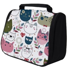 Pattern With Cute Cat Heads Full Print Travel Pouch (big) by Simbadda