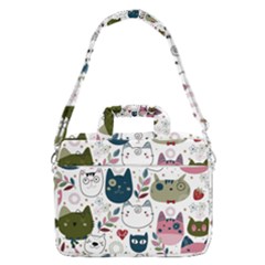 Pattern With Cute Cat Heads Macbook Pro 16  Shoulder Laptop Bag by Simbadda