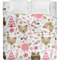 Pink Animals Pattern Duvet Cover Double Side (King Size) View2