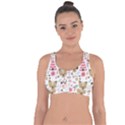 Pink Animals Pattern Cross String Back Sports Bra View1