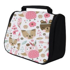 Pink Animals Pattern Full Print Travel Pouch (small) by Simbadda