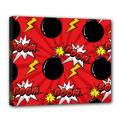 Pop Art Comic Pattern Bomb Boom Explosion Background Deluxe Canvas 24  X 20  (stretched) by Simbadda