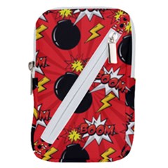 Pop Art Comic Pattern Bomb Boom Explosion Background Belt Pouch Bag (large) by Simbadda