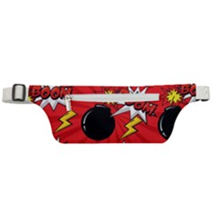 Pop Art Comic Pattern Bomb Boom Explosion Background Active Waist Bag by Simbadda