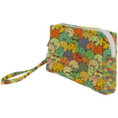 Seamless Pattern With Doodle Bunny Wristlet Pouch Bag (small) by Simbadda