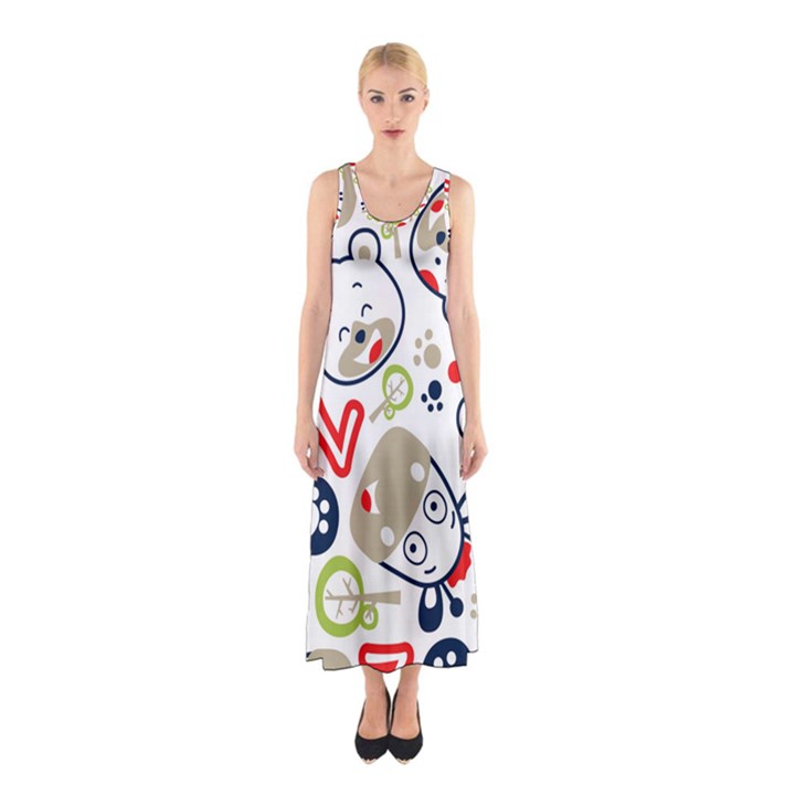 Animals Pattern Sleeveless Maxi Dress