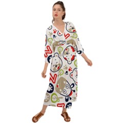 Animals Pattern Grecian Style  Maxi Dress by Simbadda