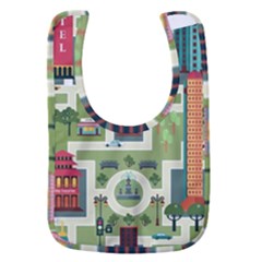 City Seamless Pattern Baby Bib by Simbadda