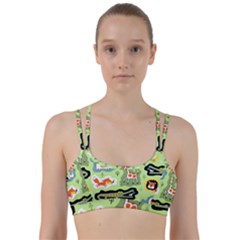 Seamless-pattern-with-wildlife-animals-cartoon Line Them Up Sports Bra by Simbadda