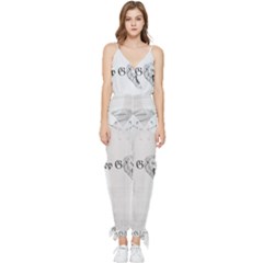 (2) Sleeveless Tie Ankle Chiffon Jumpsuit by Alldesigners