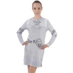 (2)dx Hoodie Long Sleeve Hoodie Dress by Alldesigners