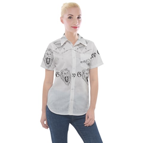 (2)dx Hoodie Women s Short Sleeve Pocket Shirt by Alldesigners