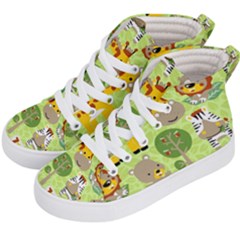 Funny Animals Cartoon Kids  Hi-top Skate Sneakers by Simbadda