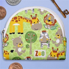 Funny Animals Cartoon Horseshoe Style Canvas Pouch by Simbadda