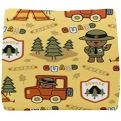 Seamless Pattern Funny Ranger Cartoon Seat Cushion by Simbadda