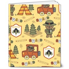 Seamless Pattern Funny Ranger Cartoon 8  X 10  Softcover Notebook by Simbadda