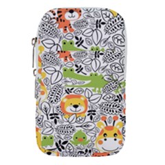 Seamless Pattern With Wildlife Cartoon Waist Pouch (large) by Simbadda