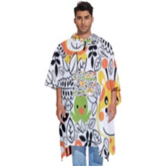 Seamless Pattern With Wildlife Cartoon Men s Hooded Rain Ponchos by Simbadda