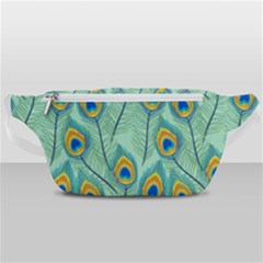 Lovely Peacock Feather Pattern With Flat Design Waist Bag  by Simbadda