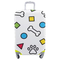 Dog Paw Seamless Pattern Foot Print Bone Luggage Cover (medium) by Simbadda