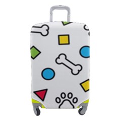 Dog Paw Seamless Pattern Foot Print Bone Luggage Cover (small) by Simbadda