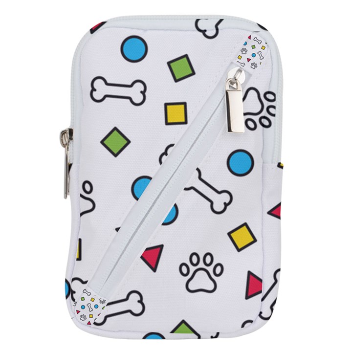 Dog Paw Seamless Pattern Foot Print Bone Belt Pouch Bag (Large)