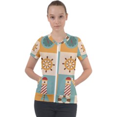 Nautical Elements Collection Short Sleeve Zip Up Jacket by Simbadda