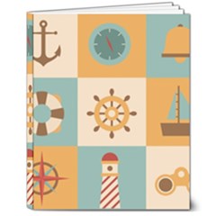 Nautical Elements Collection 8  X 10  Softcover Notebook by Simbadda