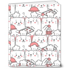 Cute-cat-chef-cooking-seamless-pattern-cartoon 8  X 10  Softcover Notebook by Simbadda