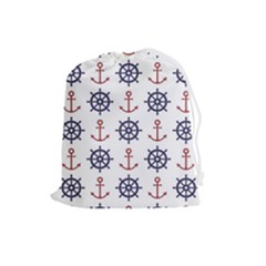 Nautical-seamless-pattern Drawstring Pouch (large) by Simbadda