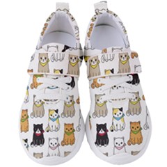 Cat-kitten-seamless-pattern Women s Velcro Strap Shoes by Simbadda