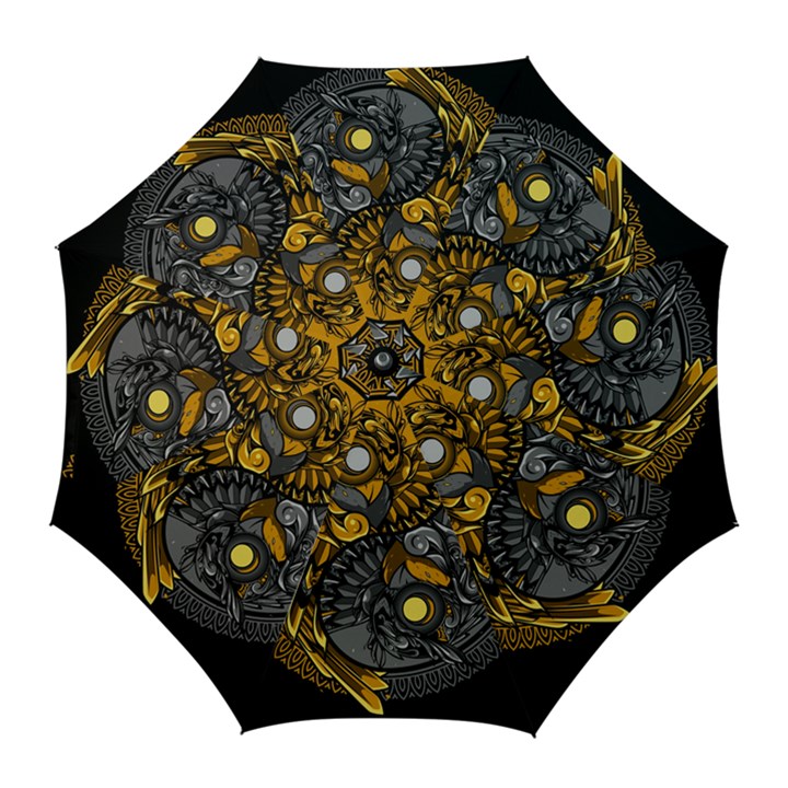 Yin-yang-owl-doodle-ornament-illustration Golf Umbrellas