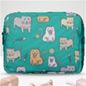 Seamless-pattern-cute-cat-cartoon-with-hand-drawn-style Make Up Pouch (Large) View1