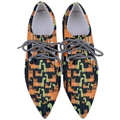 Seamless-pattern-with-cats Pointed Oxford Shoes by Simbadda