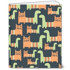 Seamless-pattern-with-cats 8  X 10  Hardcover Notebook by Simbadda