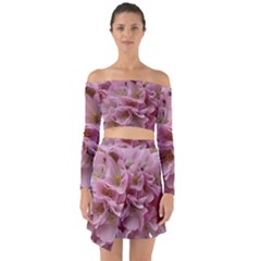 Cherry-blossoms Off Shoulder Top With Skirt Set by Excel