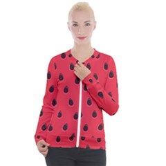 Seamless-watermelon-surface-texture Casual Zip Up Jacket by Simbadda