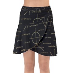 Abstract-math Pattern Wrap Front Skirt by Simbadda