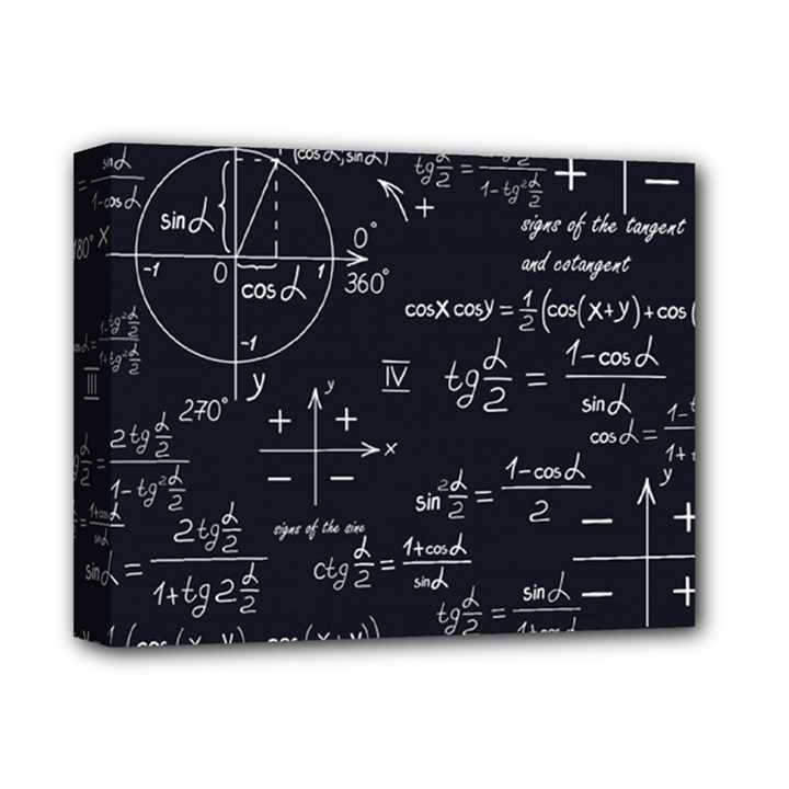 Mathematical-seamless-pattern-with-geometric-shapes-formulas Deluxe Canvas 14  x 11  (Stretched)