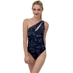 Mathematical-seamless-pattern-with-geometric-shapes-formulas To One Side Swimsuit by Simbadda