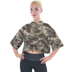 Camouflage Design Mock Neck Tee by Excel