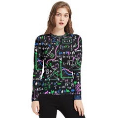 Math-linear-mathematics-education-circle-background Women s Long Sleeve Rash Guard by Simbadda