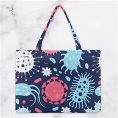 Seamless-pattern-microbes-virus-vector-illustration Medium Tote Bag by Simbadda