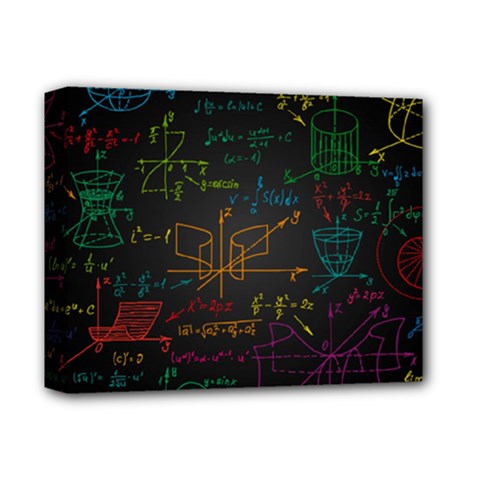 Mathematical-colorful-formulas-drawn-by-hand-black-chalkboard Deluxe Canvas 14  X 11  (stretched) by Simbadda