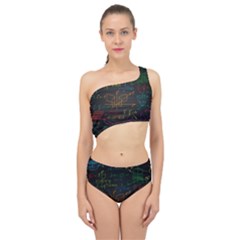 Mathematical-colorful-formulas-drawn-by-hand-black-chalkboard Spliced Up Two Piece Swimsuit by Simbadda