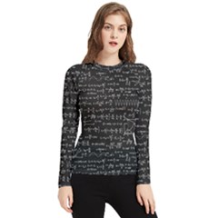 Math-equations-formulas-pattern Women s Long Sleeve Rash Guard by Simbadda