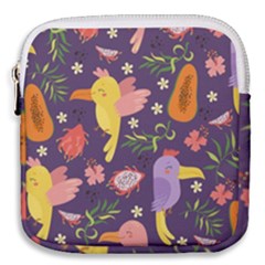 Exotic-seamless-pattern-with-parrots-fruits Mini Square Pouch by Simbadda