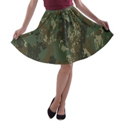 Camouflage-splatters-background A-line Skater Skirt by Simbadda