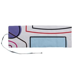 Sketch Line Art Doodles Design Roll Up Canvas Pencil Holder (m) by Grandong