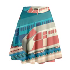 Bridge Transportation Train Toys High Waist Skirt by Grandong